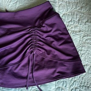 💜 Athleta Royal Purple Skort Skirt Ruffle Drawstring Front / Swimwear Sz M NEW!